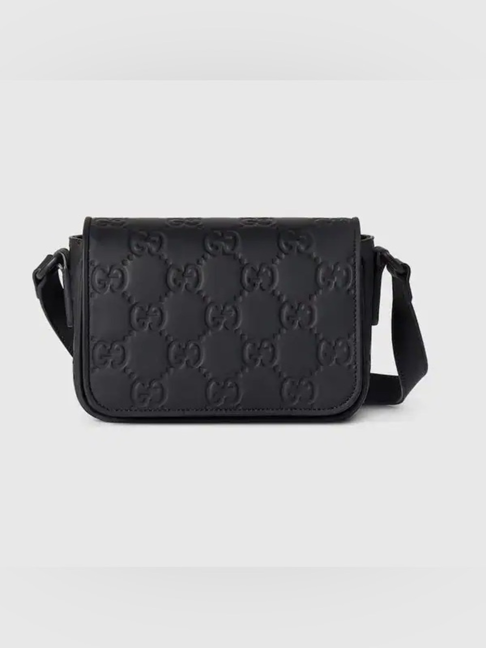 Gucci GG Embossed Mini Messenger Bag Black